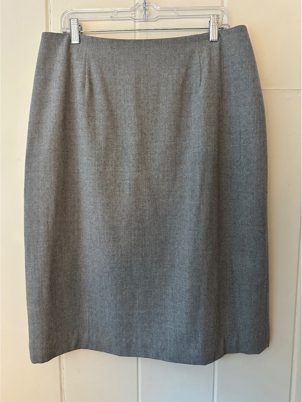 Lauren Ralph Lauren 90s Vintage Gray Wool Blend Pencil Skirt Career Size 16